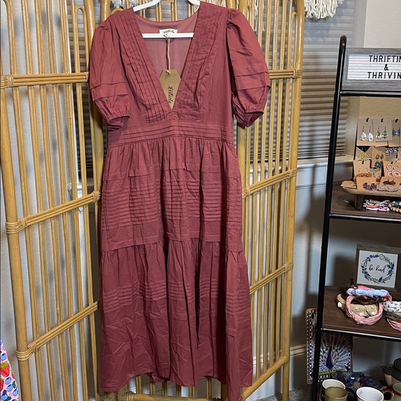 Listicle Dresses & Skirts - Listicle Terracotta Dress with Stylish Sleeves